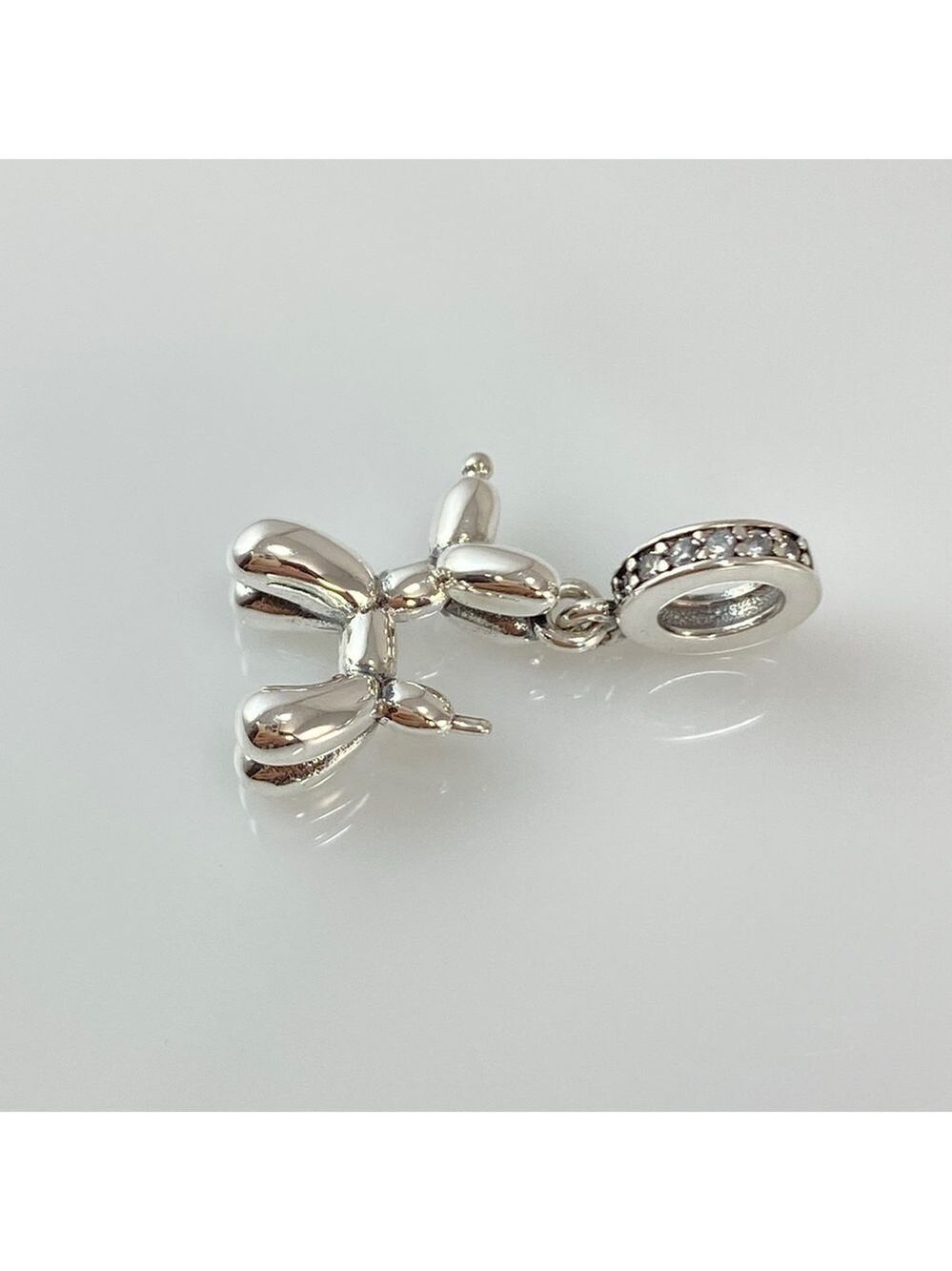 Sterling Silver Balloon Dog Dangle Charm - Picture 12 of 12